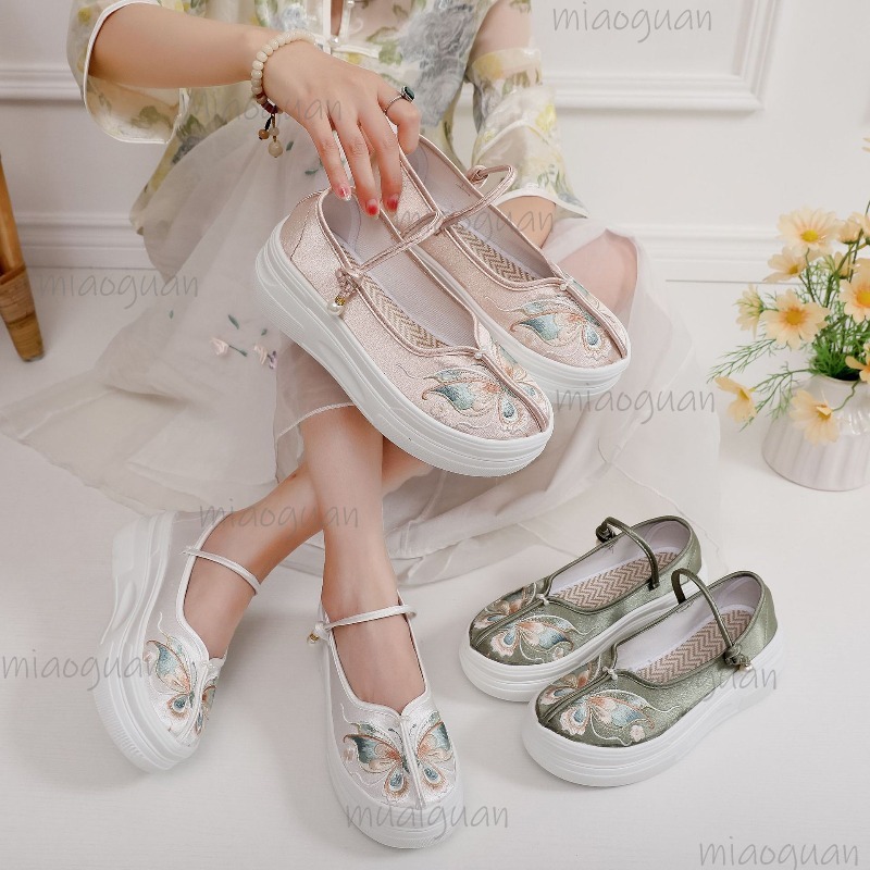 Ethnic Style - Dames Chinese stijl geborduurde platform Mary