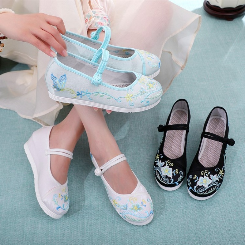 Ethnic Fabric - 4-cm binnenhoogteverhogende Hanfu-schoenen, Chinese schoenen in