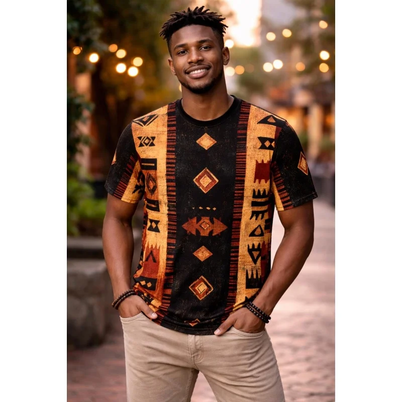 Mudcloth Print Top - Tribal Afrikaans motief op een T-shirt