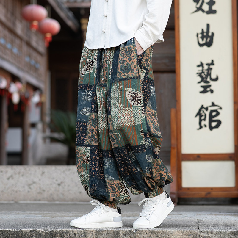 Fashion Ethnic Wear For Men - Herenbroek in Chinese stijl, oversized haremmodel,