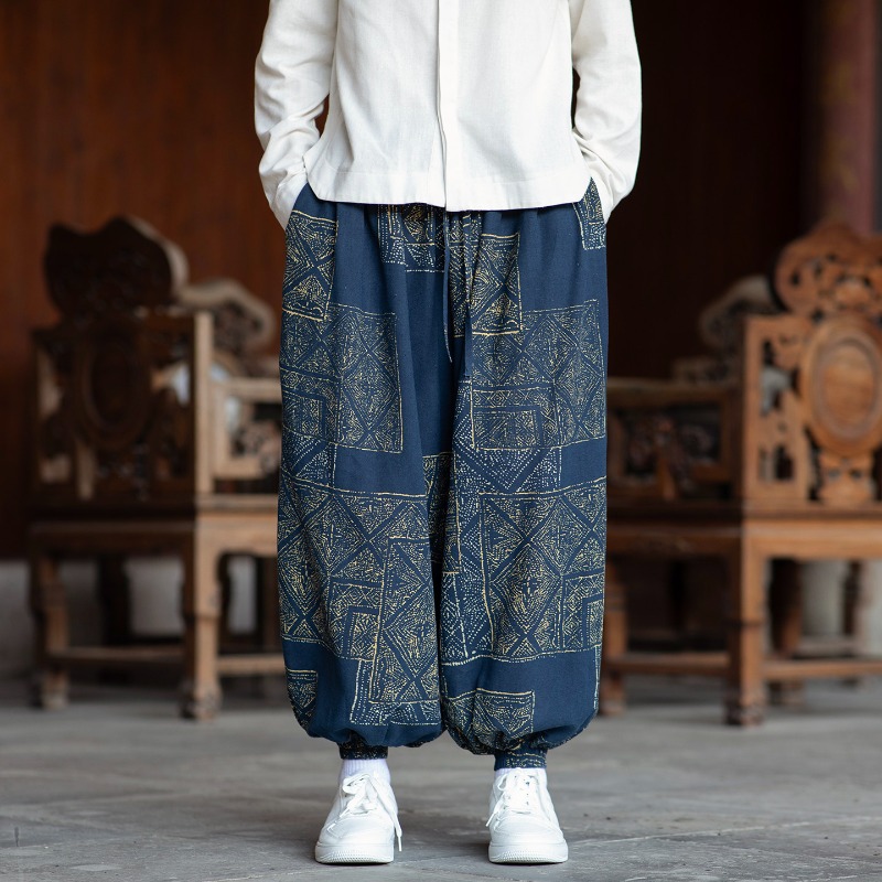 Fashion Ethnic Wear For Men - Herenbroek in haremstijl, Chinese stijl, dun,