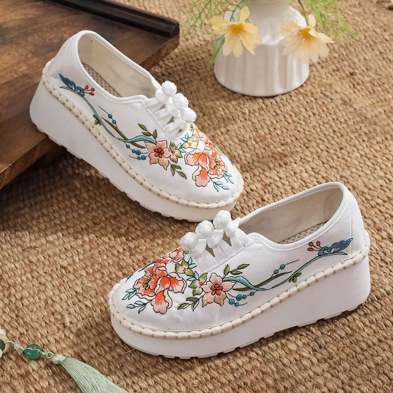 Dames Etnische Stijl Wedges Ge - Ethnic Fabric recensie en prijs