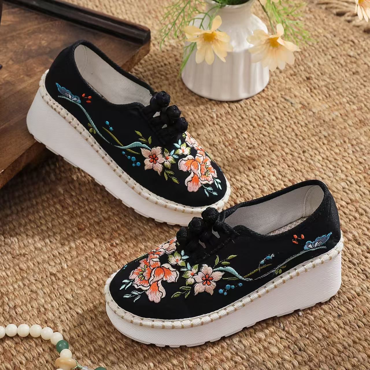 Dames Etnische Stijl Wedges Ge - Ethnic Fabric recensie en prijs
