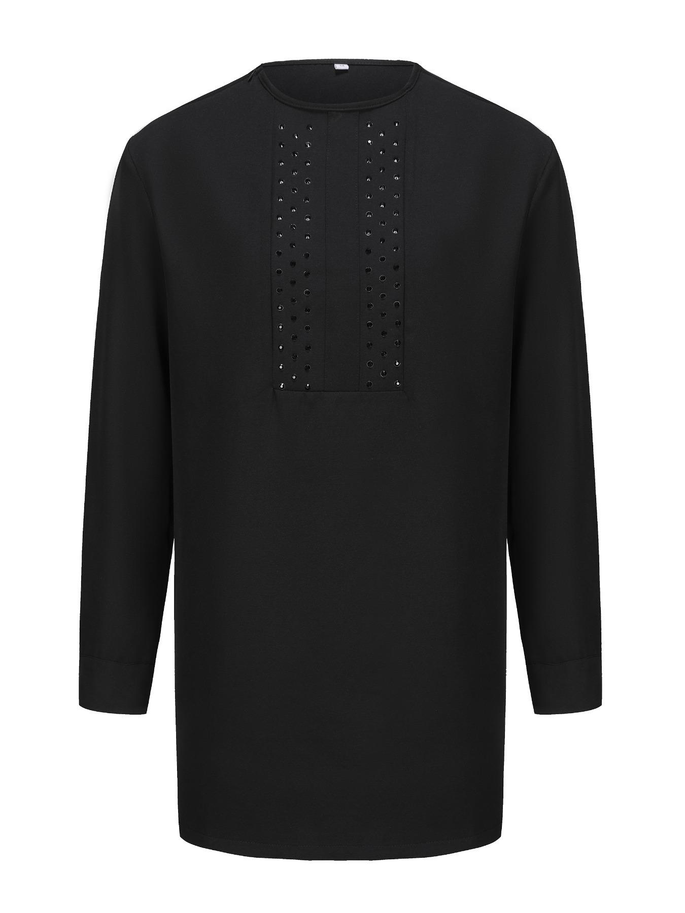 Zwarte herenpak met ronde hals - Ethnic Style recensie en prijs